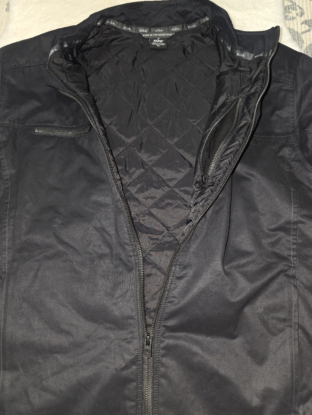 Kuhl Kaffe Racer Jacket Bomber Black Mens XL - Picture 8 of 10